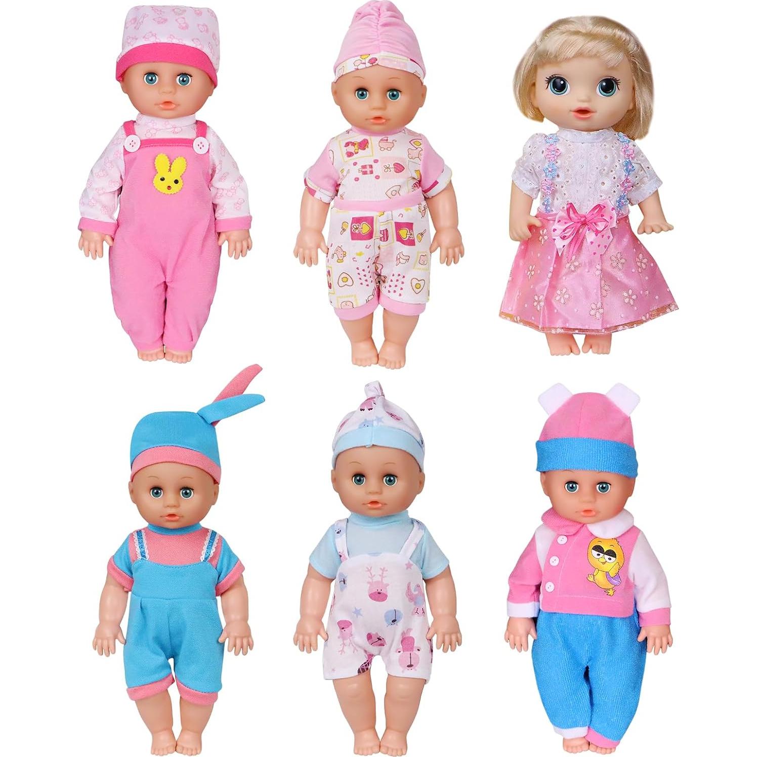 Ropa de Muñeca ARTST 6 Conjuntos para Bebé 10-12 Pulgadas