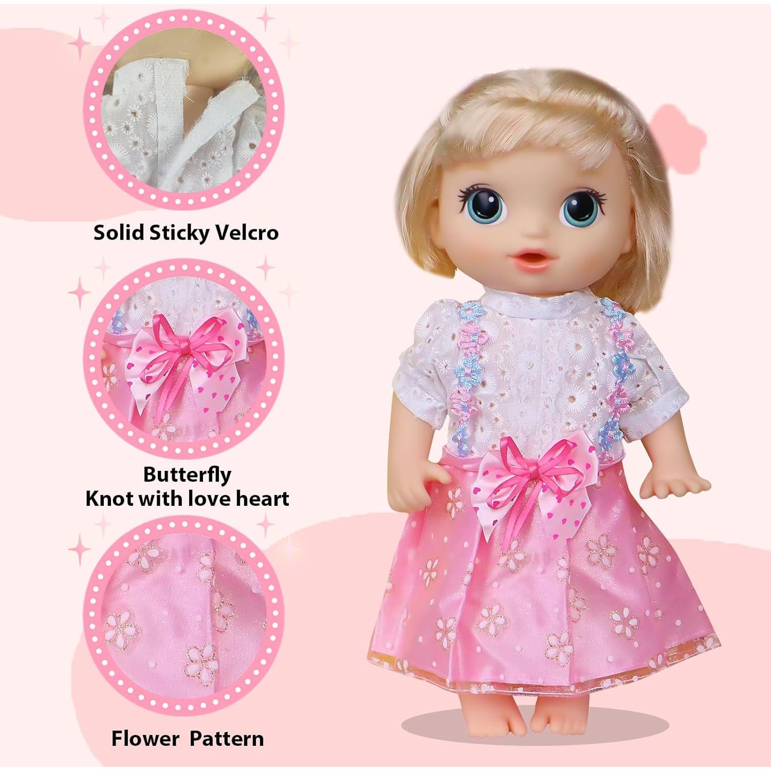 Ropa de Muñeca ARTST 6 Conjuntos para Bebé 10-12 Pulgadas