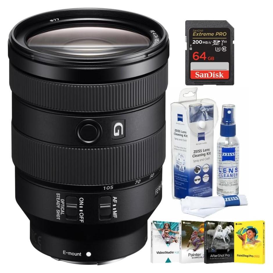 Lente Sony FE 24-105mm f/4 G OSS Montura E + Kit 64GB