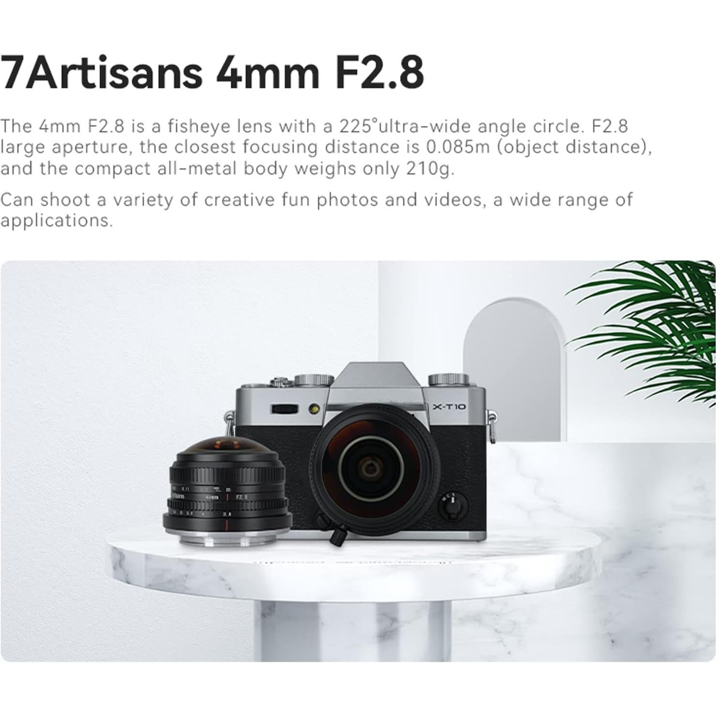 Lente Ojo de Pez 7artisans 4mm F2.8 para Sony APS-C