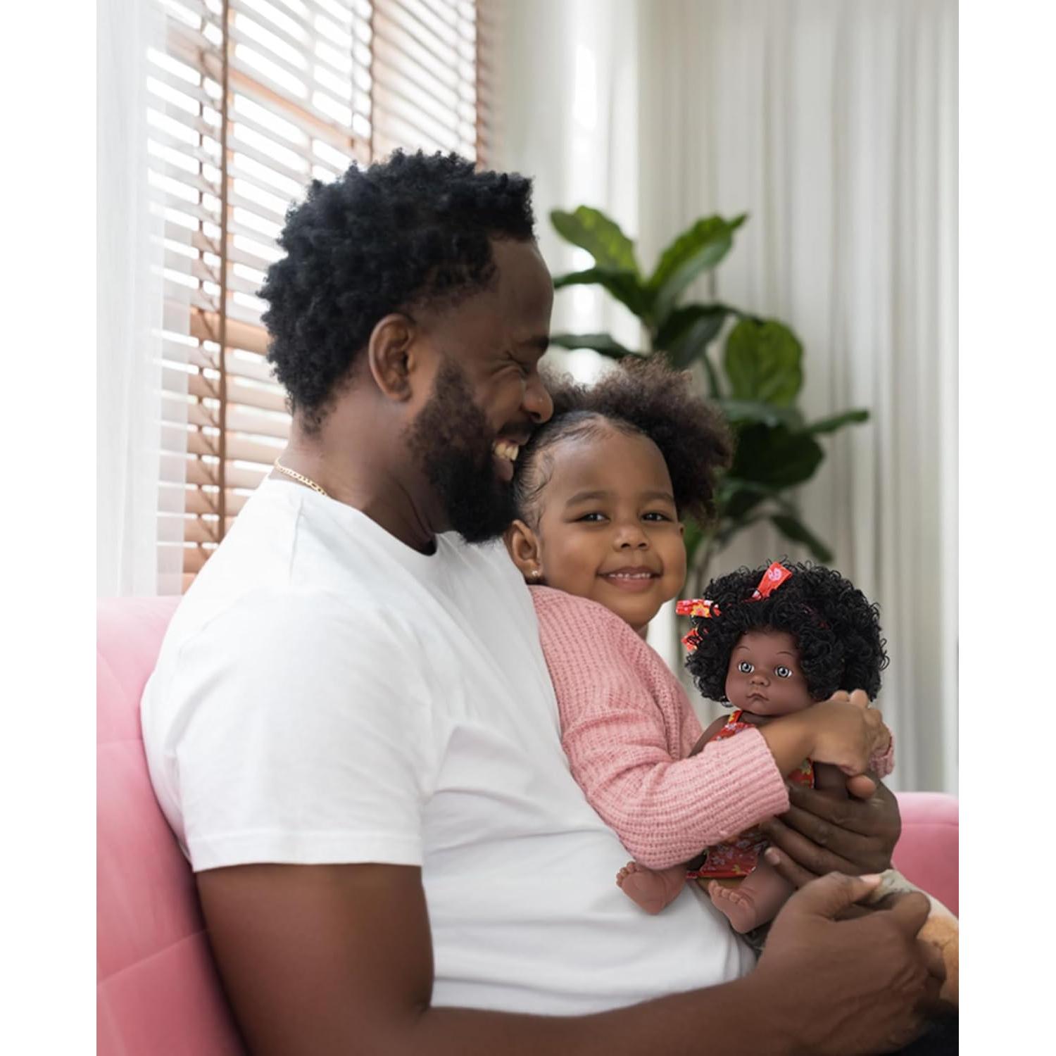 Muñeca Bebé Negra GAGAKU 30 cm con Ropa y Accesorios