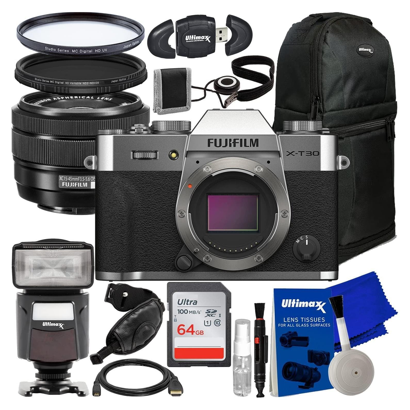 Cámara Sin Espejo FUJIFILM X-T30 II Plata + Lente 15-45mm OIS PZ