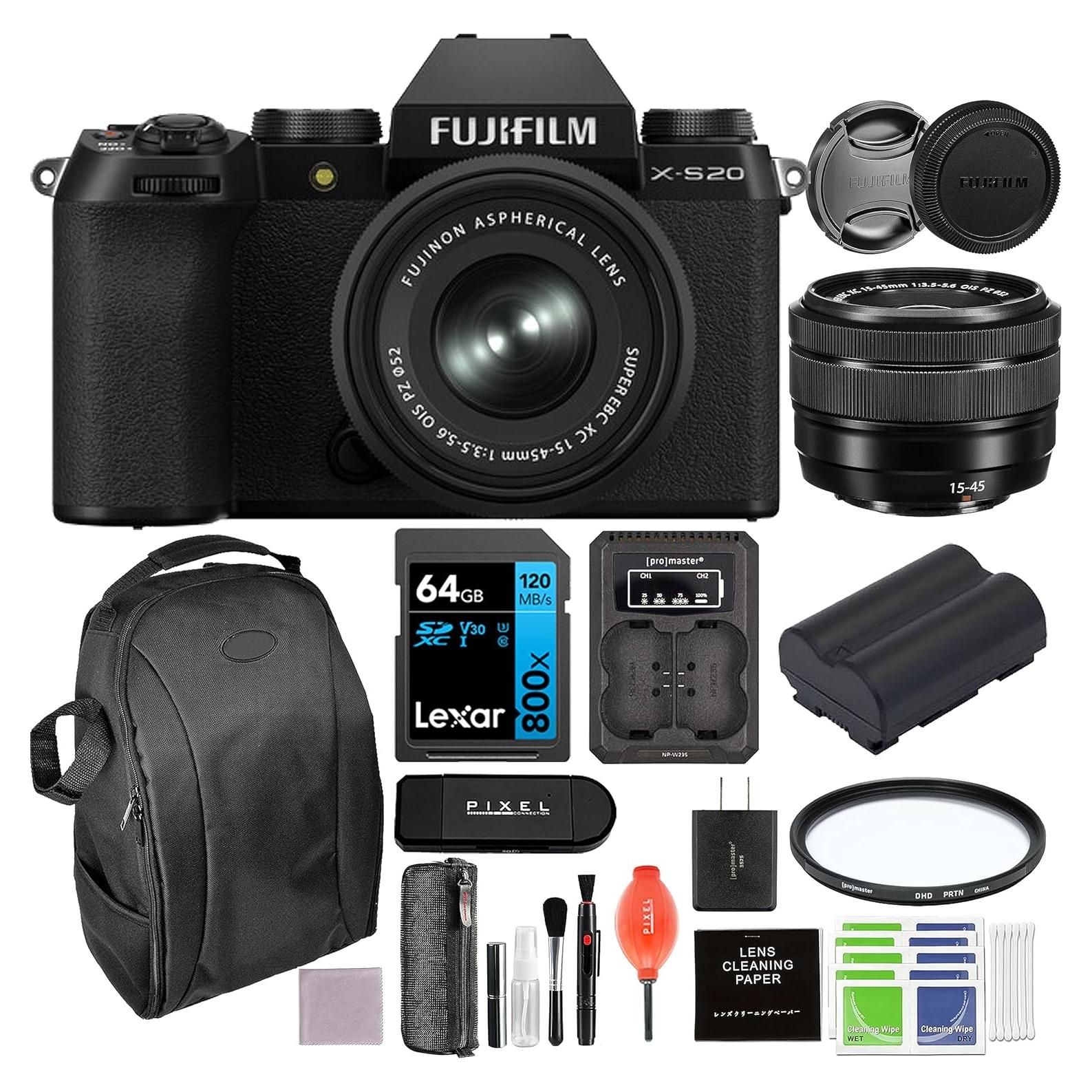 Cámara Digital Sin Espejo Fujifilm X-S20 con Lente 15-45mm