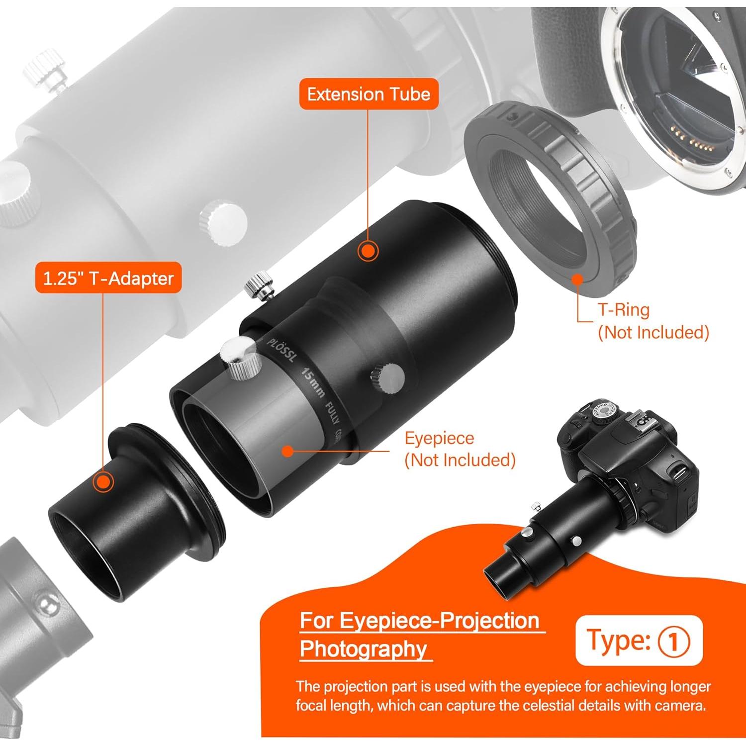 Adaptador de Cámara Astromania 31.7 mm para Telescopio