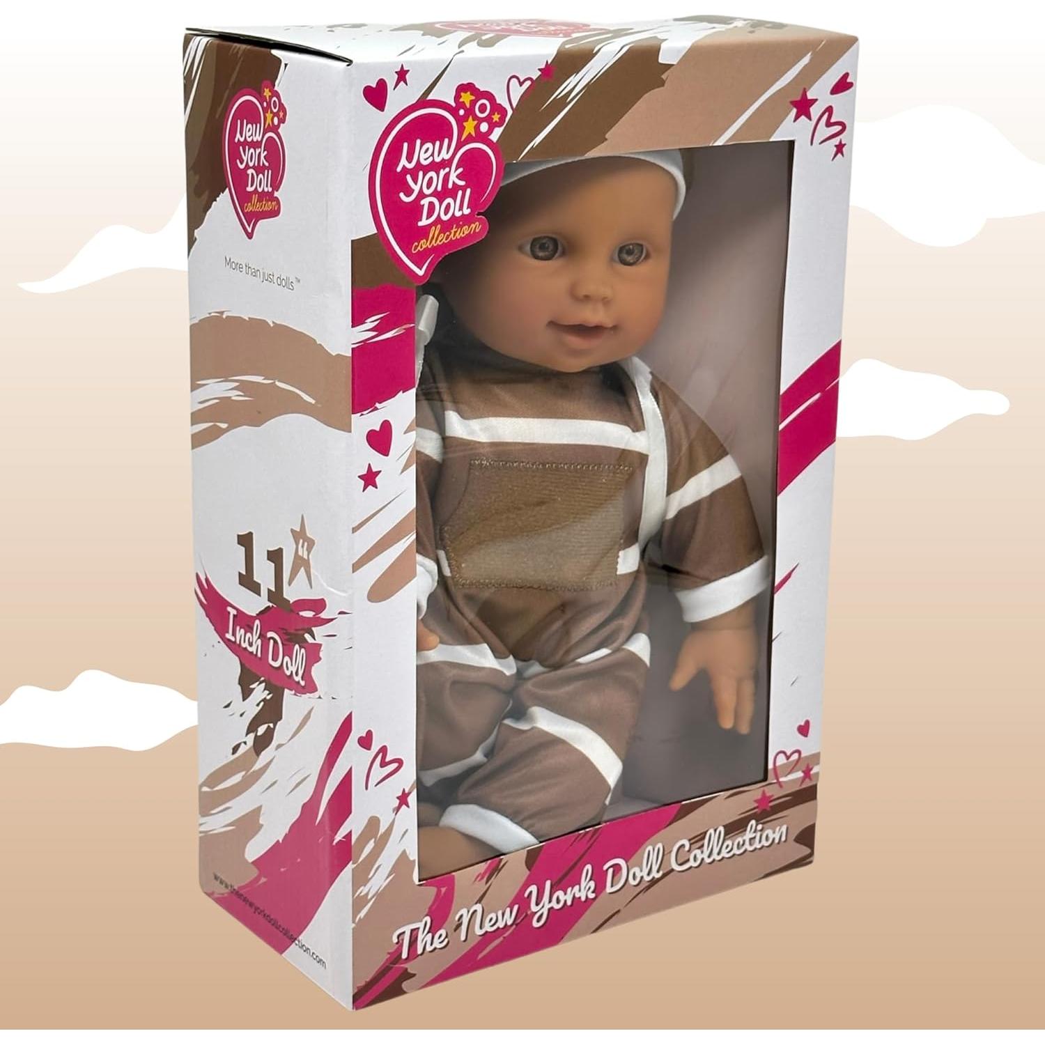 The New York Doll Collection 11 inch Soft Body Baby Doll in Gift Box - 11" Baby Doll Toy for Kids, Boys, Girls and Toddlers - Baby Doll Pacifier Accessory Included