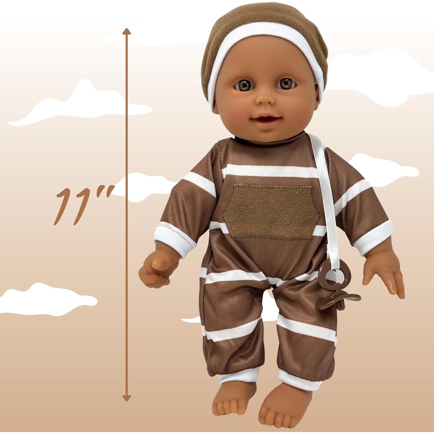 The New York Doll Collection 11 inch Soft Body Baby Doll in Gift Box - 11" Baby Doll Toy for Kids, Boys, Girls and Toddlers - Baby Doll Pacifier Accessory Included