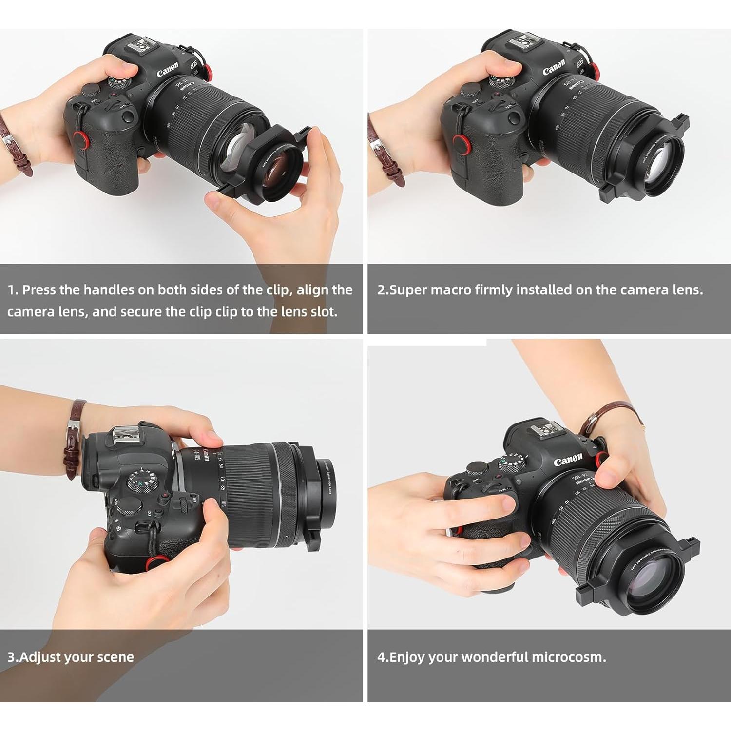 Lente Macro Universal EooEye 38-52mm + Limpiador y Paño