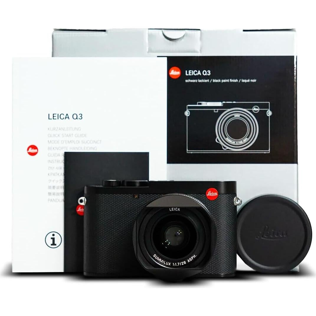 Leica Q3 Compact Digital Camera 19080, 60MP Full-Frame BSI CMOS Sensor, Summilux 28mm f/1.7 Prime Lens, 8K Video Recording, Photography Camera Bundle 64GB SD Card+ Cleaning Kit + Camera Bag and More