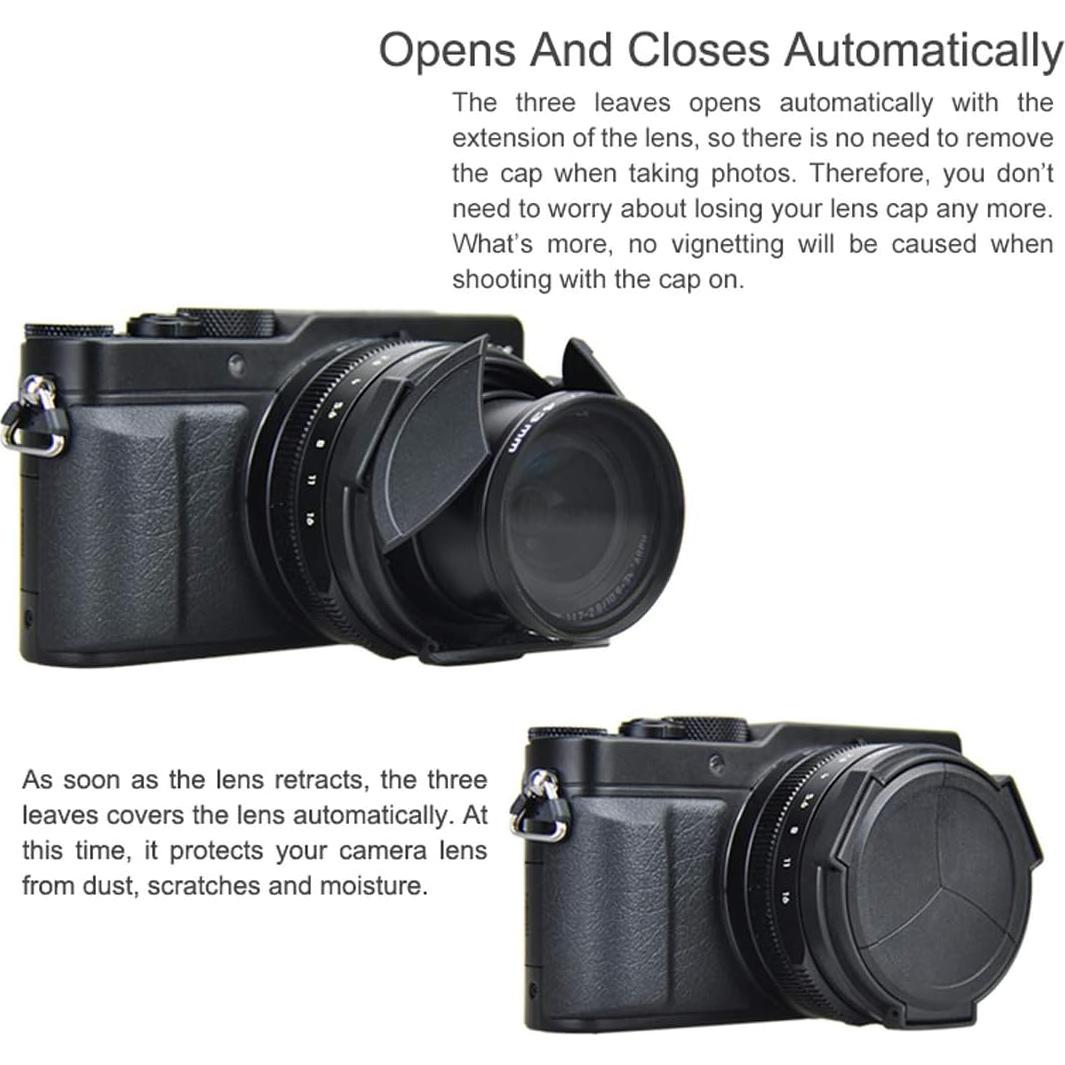 Tapa de Lente Automática JJC ALC-LX100 Negra para Panasonic Lumix y Leica