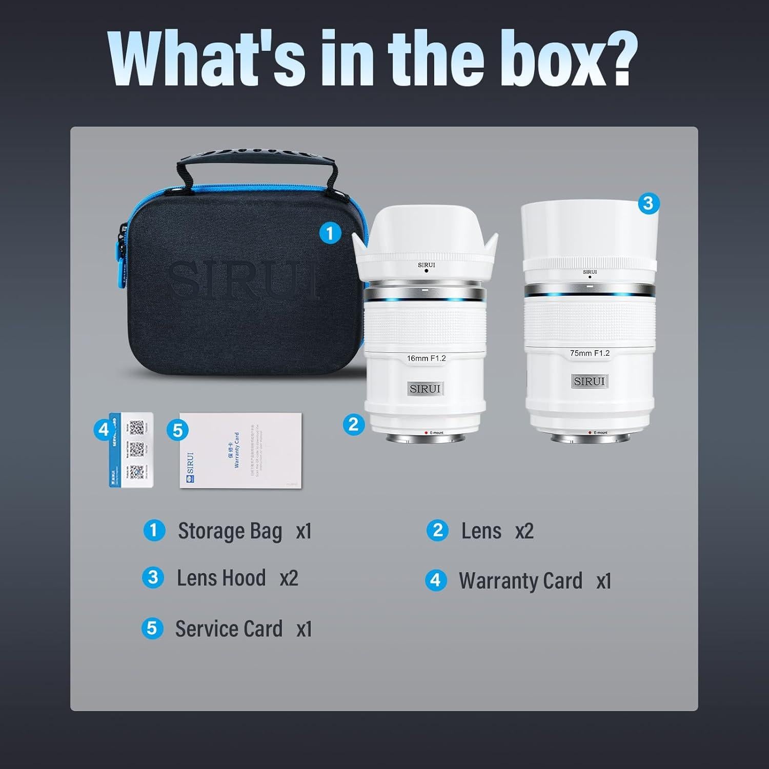 Juego de Lentes Autofoco SIRUI Sniper 16mm y 75mm F1.2