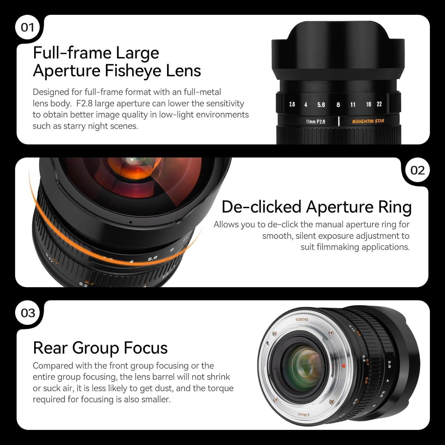 Lente Ojo de Pez 11mm F2.8 Brightin Star para Nikon Z