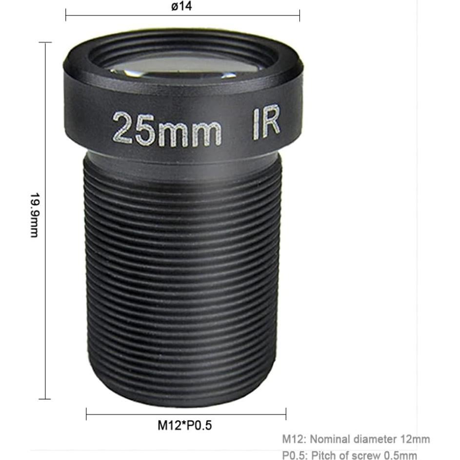 Lente CCTV 25mm 5MP Súper Claro para Cámaras IP Zerone