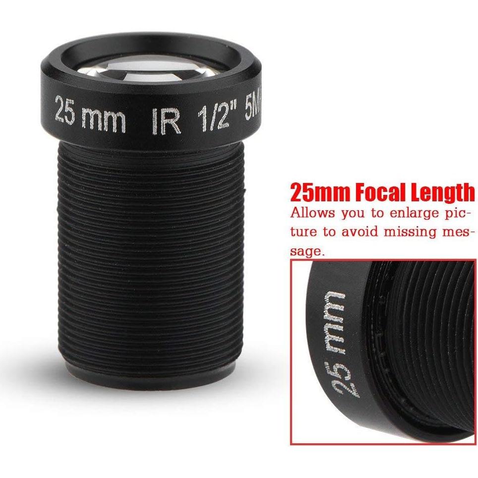 Lente CCTV 25mm 5MP Súper Claro para Cámaras IP Zerone