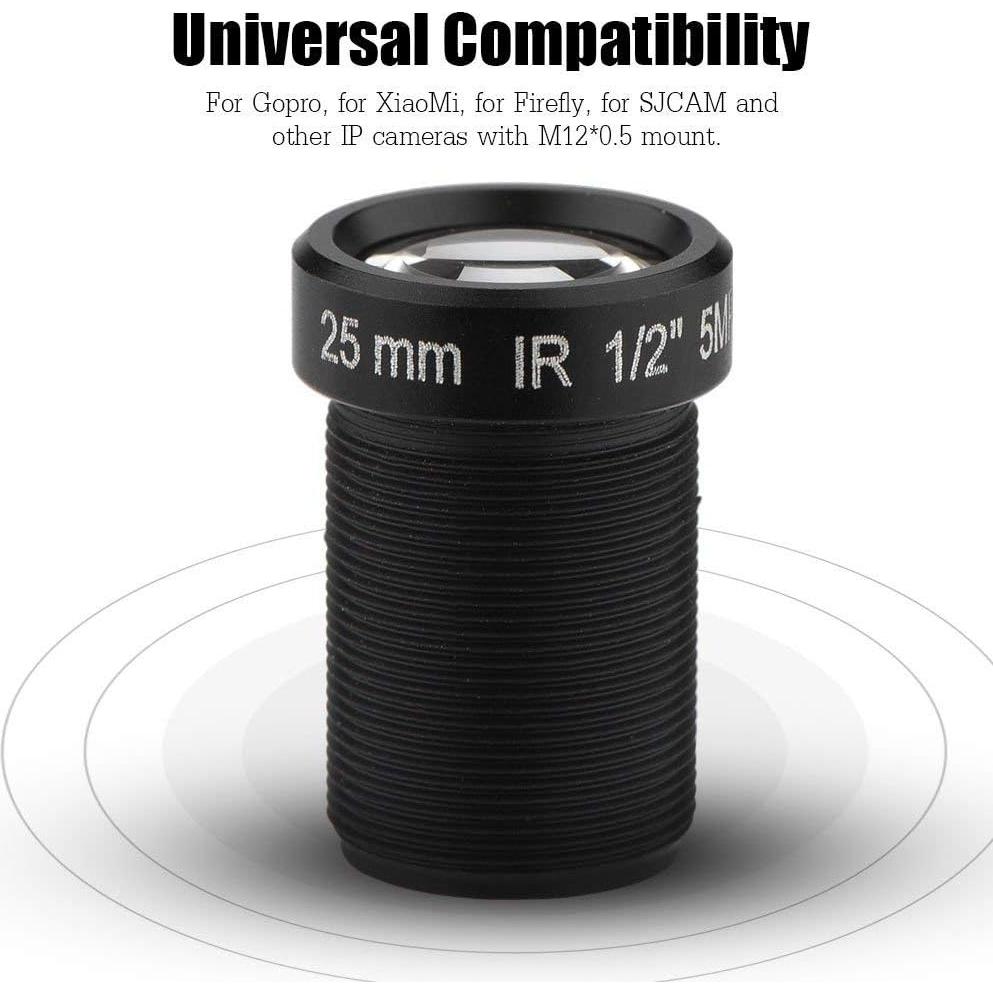Lente CCTV 25mm 5MP Súper Claro para Cámaras IP Zerone