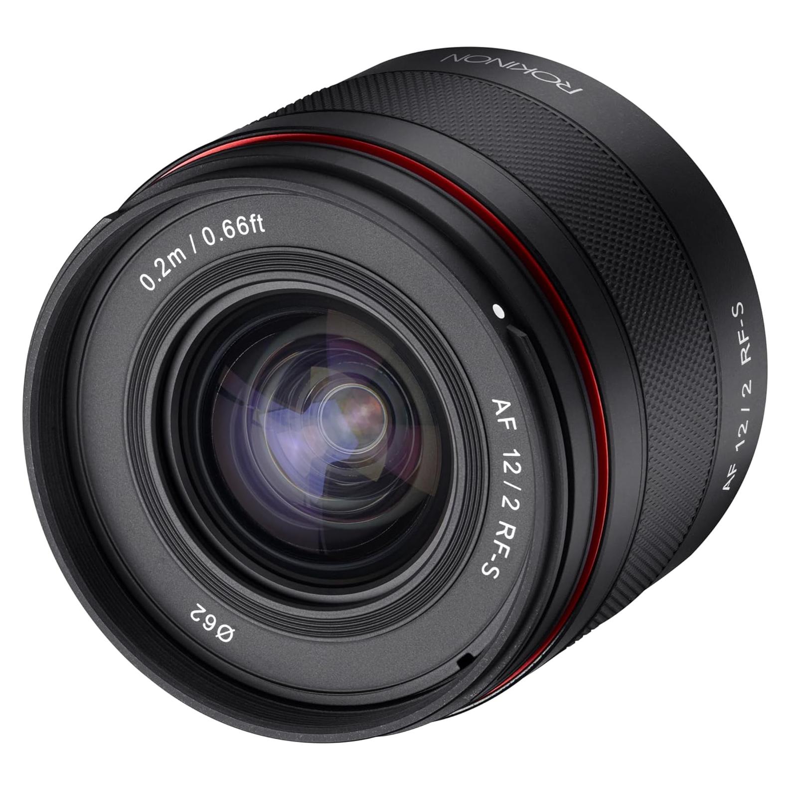 Lente Prime Ultra Gran Angular Rokinon AF 12mm F2 para Canon RF-S