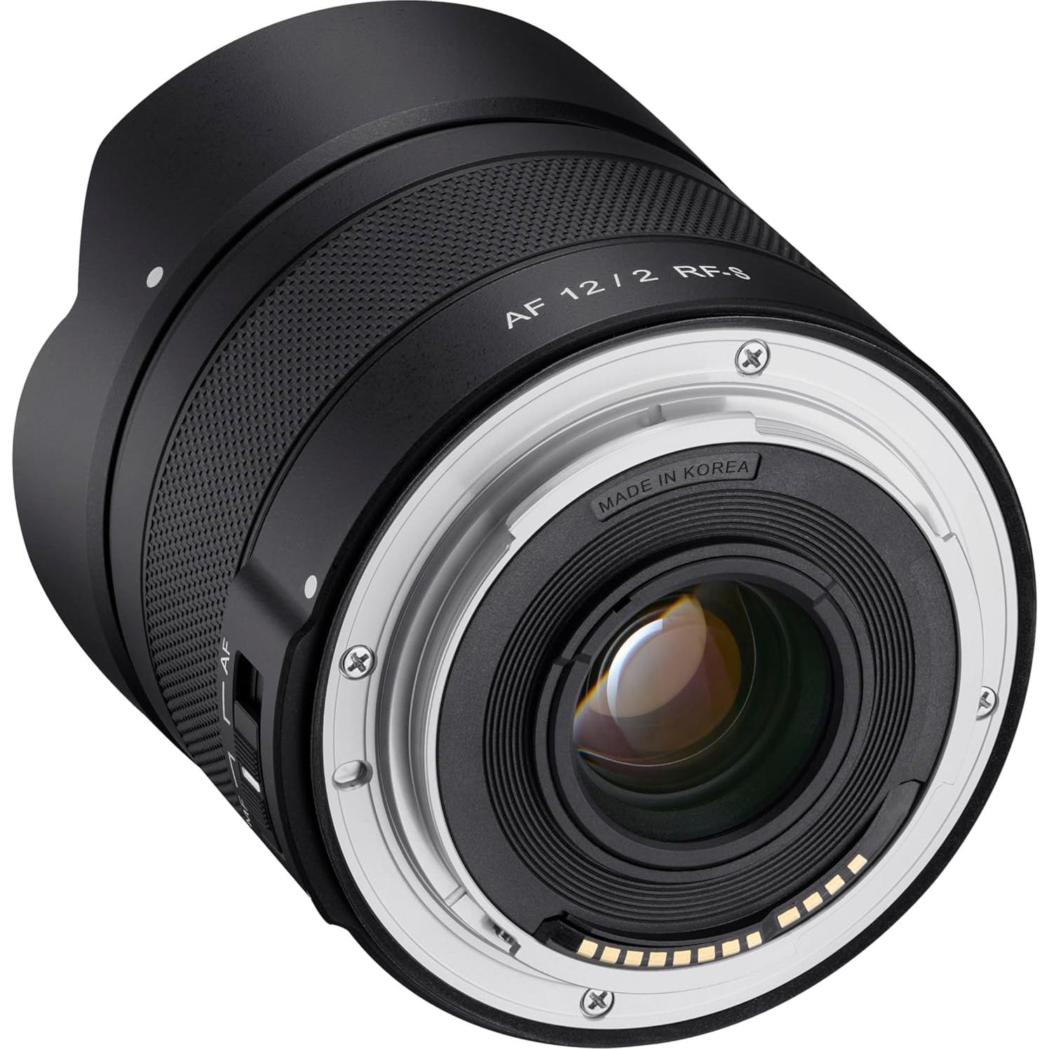 Lente Prime Ultra Gran Angular Rokinon AF 12mm F2 para Canon RF-S