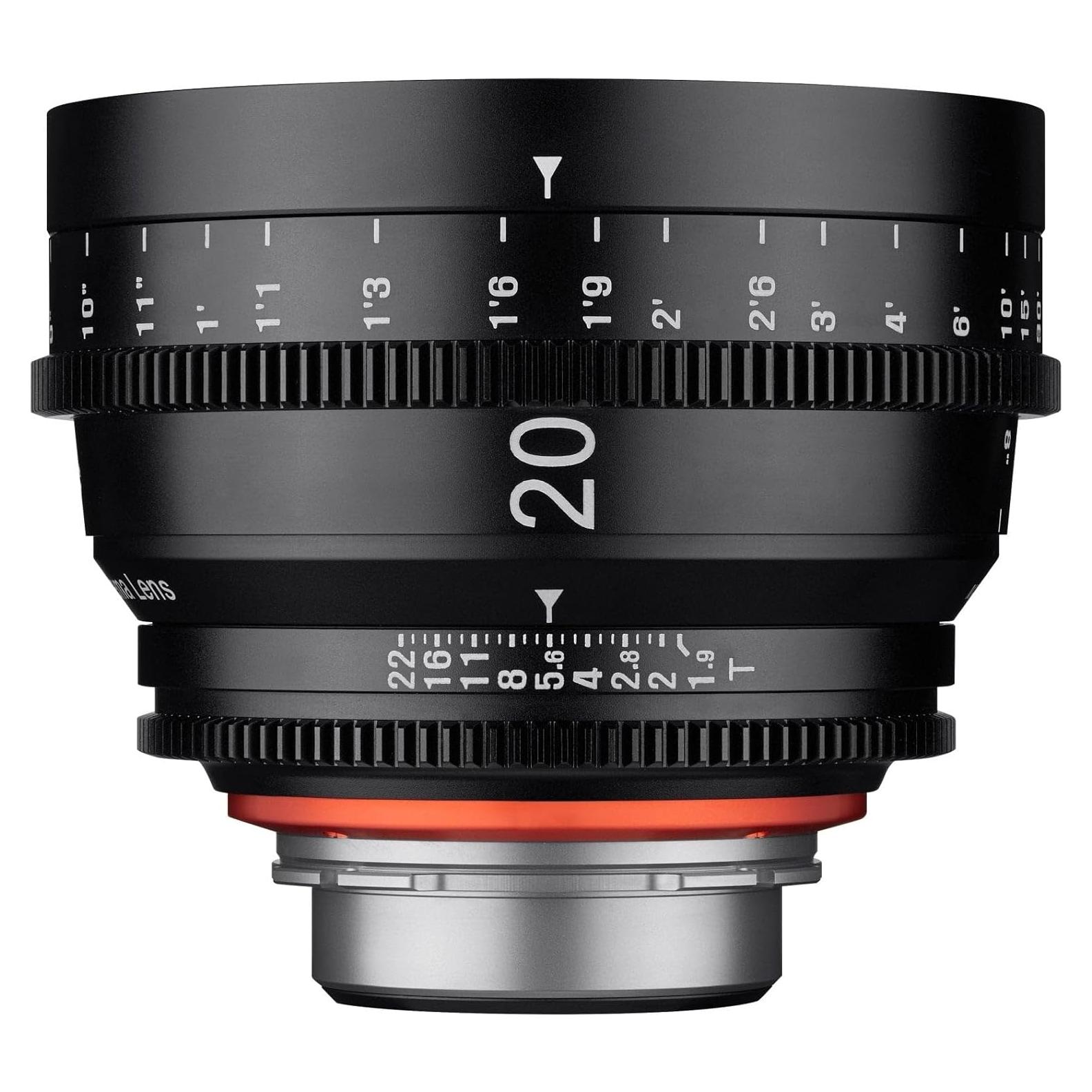 Rokinon XEEN 20mm T1.9 Wide Angle Pro Cinema Lens for Canon EF Mount Cameras (XN20-C) Black