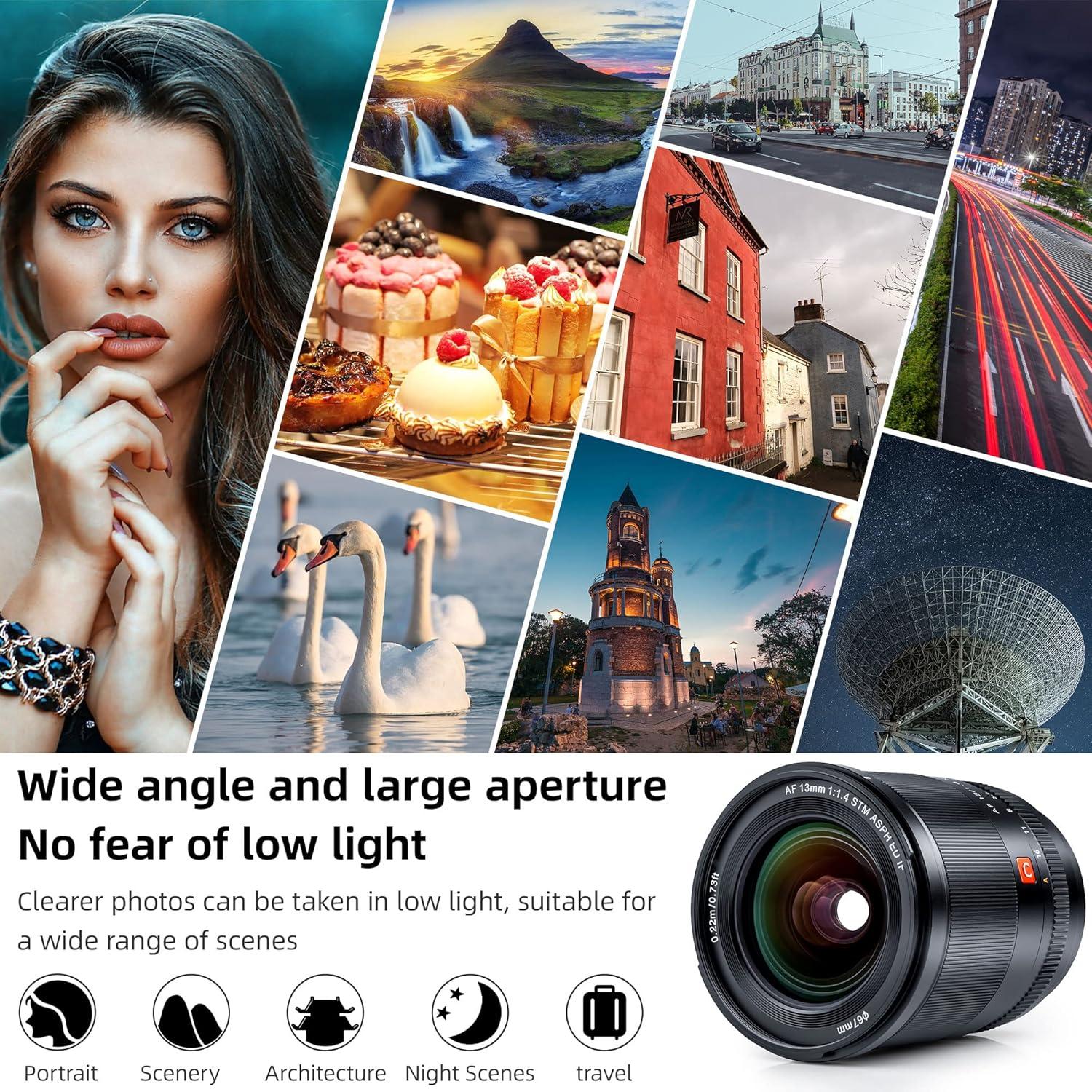 Lente VILTROX AF 13mm F1.4 XF para Fujifilm APS-C