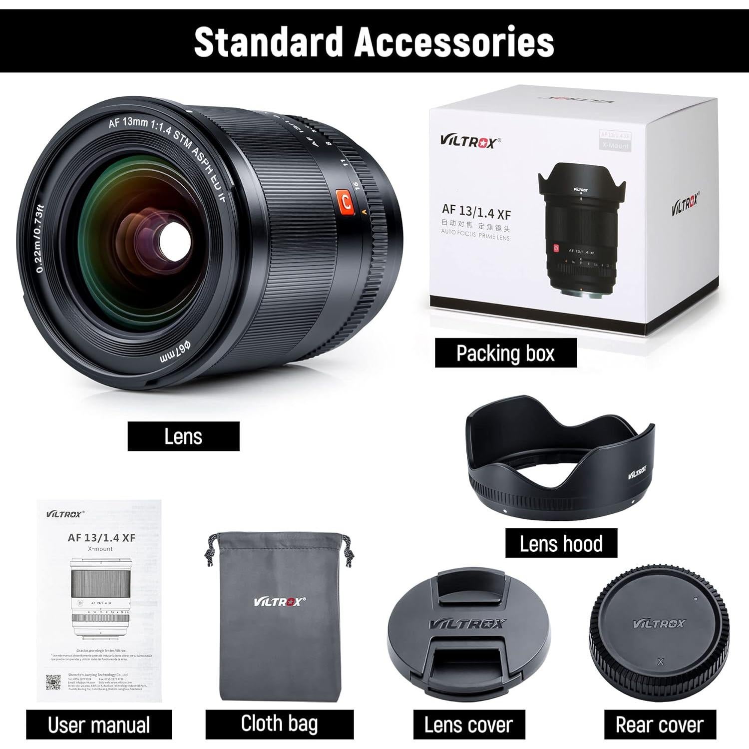 Lente VILTROX AF 13mm F1.4 XF para Fujifilm APS-C