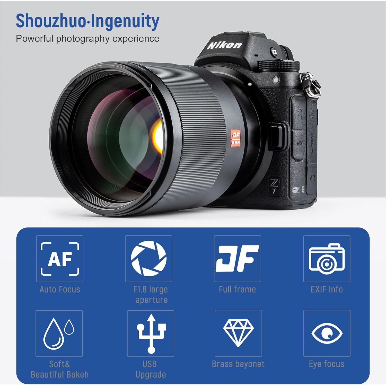 Lente VILTROX 85mm f/1.8 STM Autofocus para Nikon Z