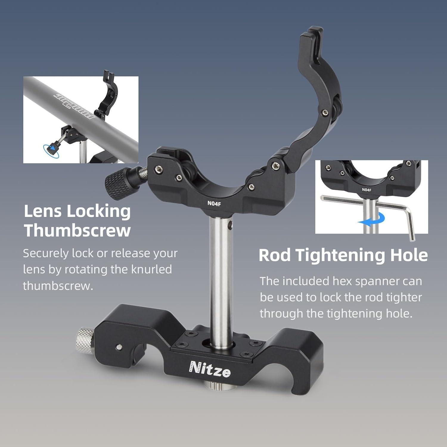 Soporte de lente Nitze N04F para Laowa 24mm T8 2X Macro