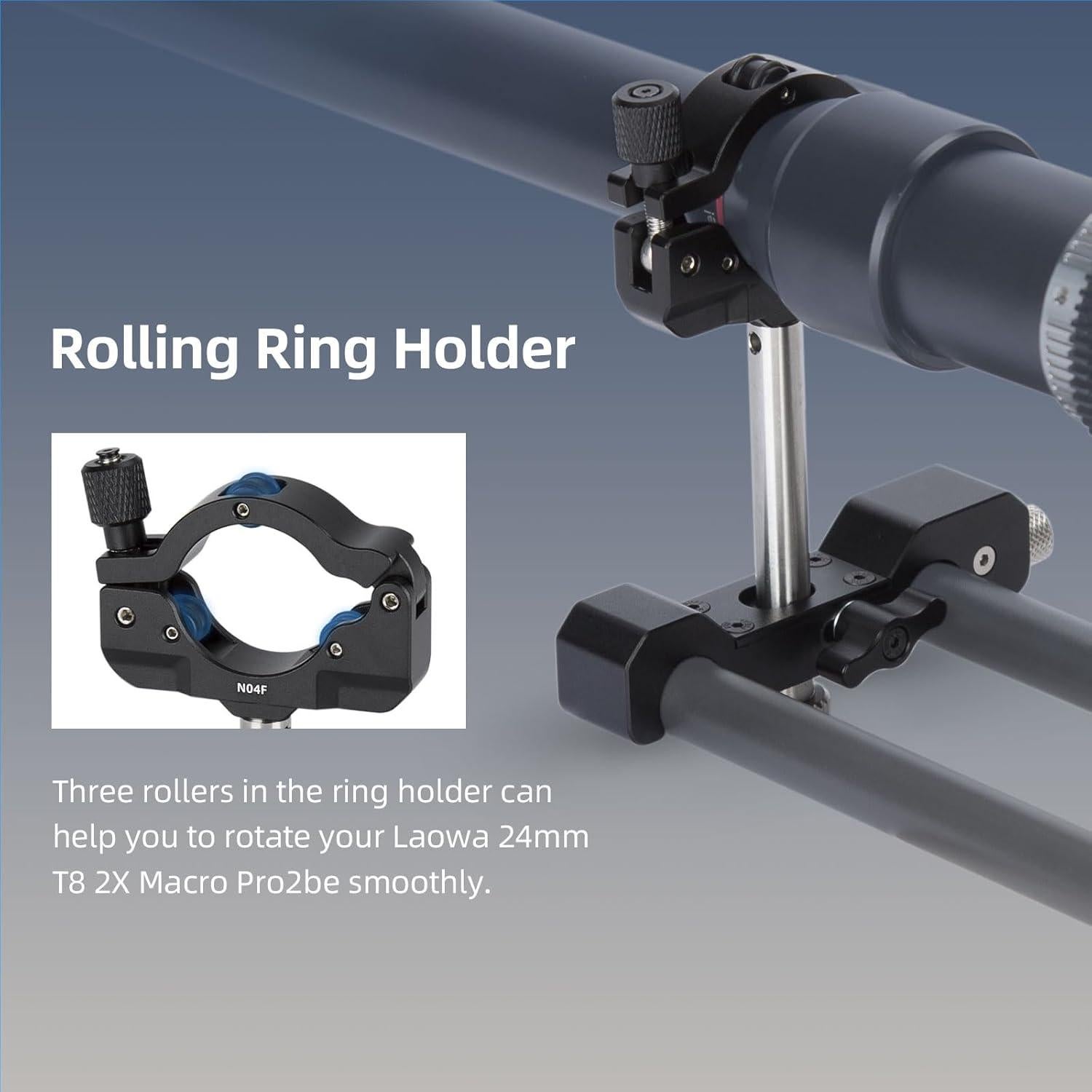 Soporte de lente Nitze N04F para Laowa 24mm T8 2X Macro