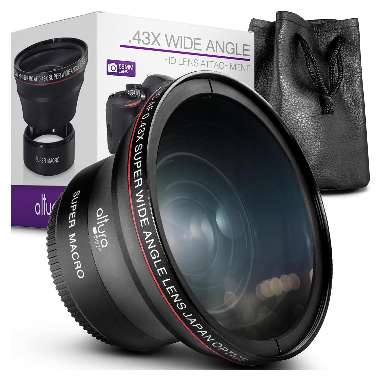 Lente Gran Angular 58MM HD 0.43X Altura Photo con Macro