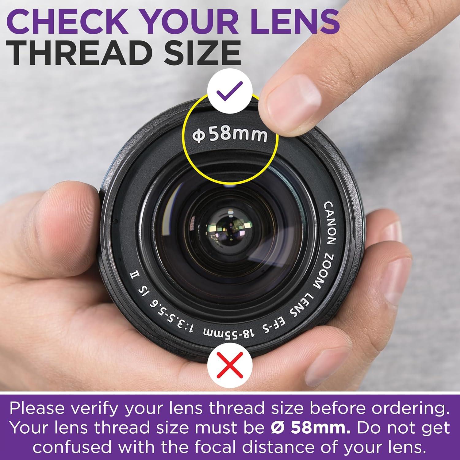 Lente Gran Angular 58MM HD 0.43X Altura Photo con Macro