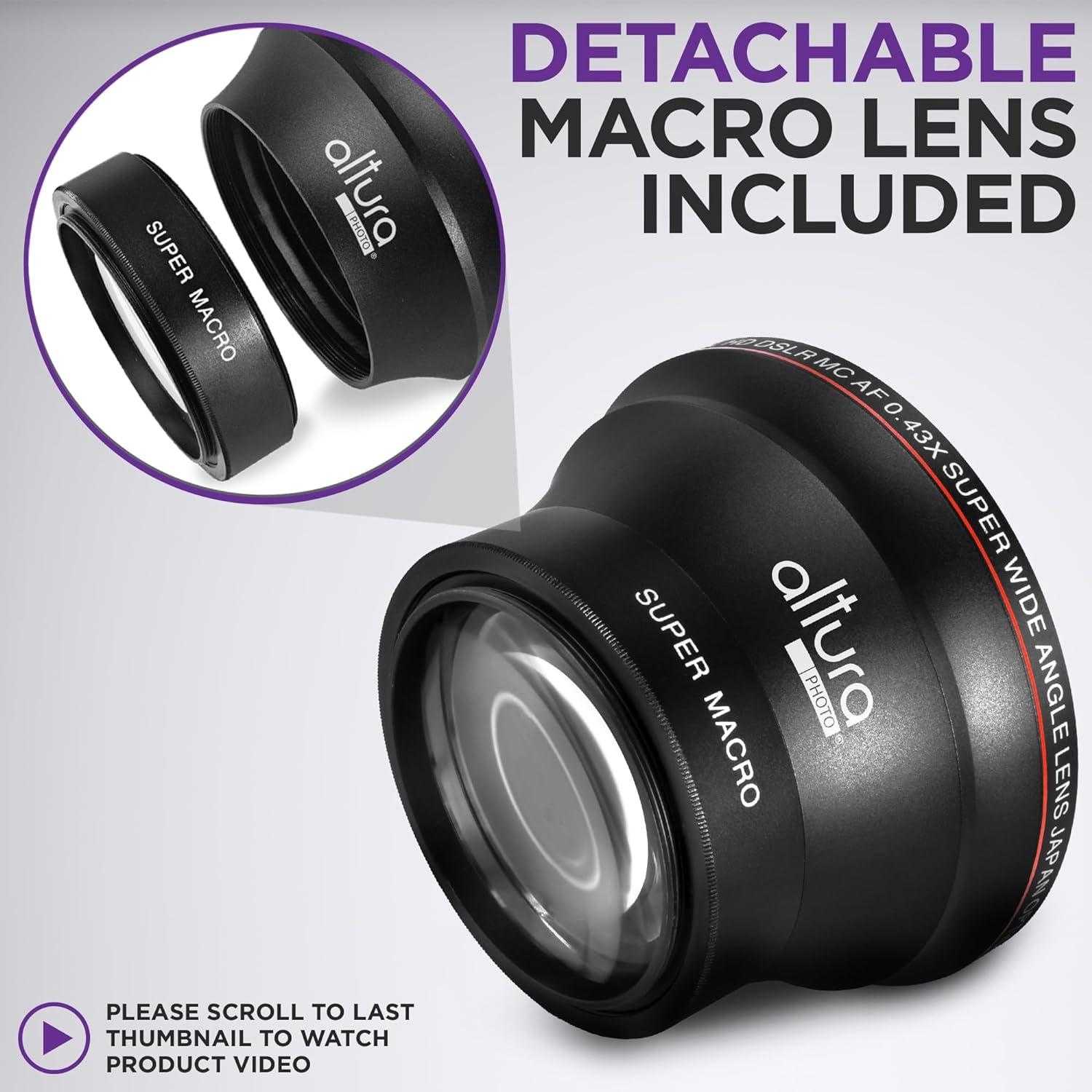 Lente Gran Angular 58MM HD 0.43X Altura Photo con Macro
