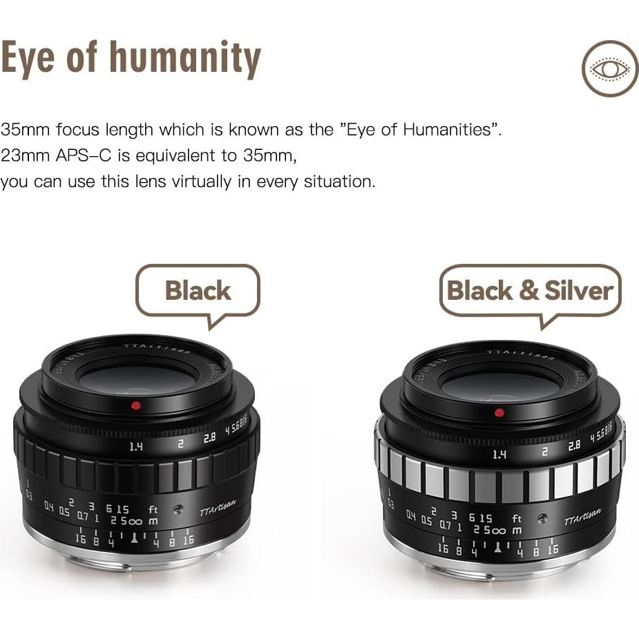 Lente Gran Angular 23mm F1.4 TTArtisan para Fuji X-Mount