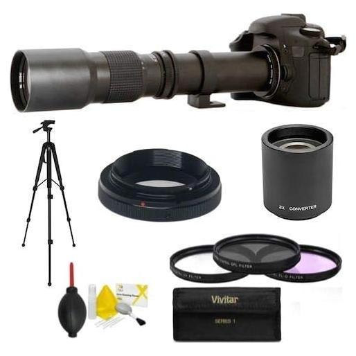 Lente Telefoto HD 500-1000mm Vivxt para Canon EOS Rebel