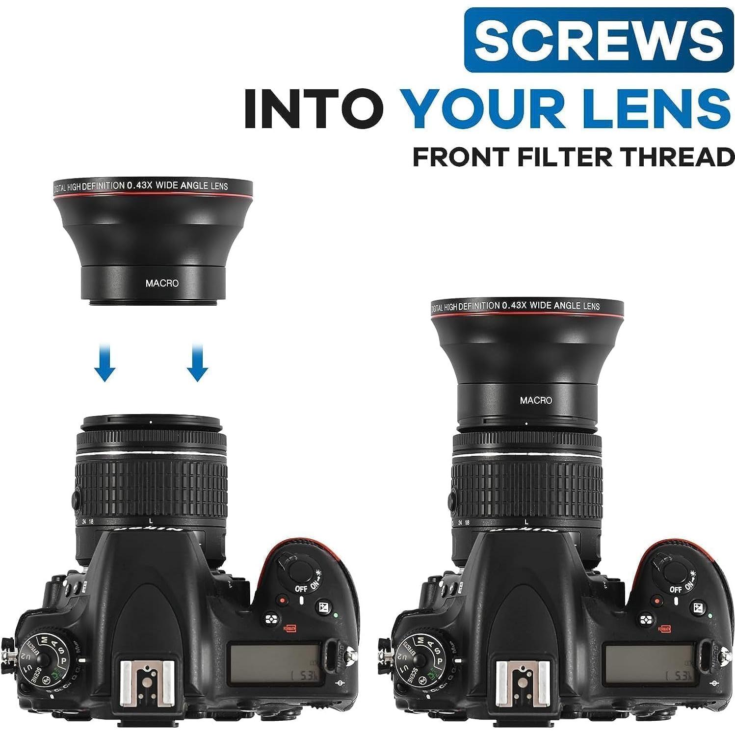 Lente Gran Angular 58MM HD OPTURA para Canon EOS Rebel