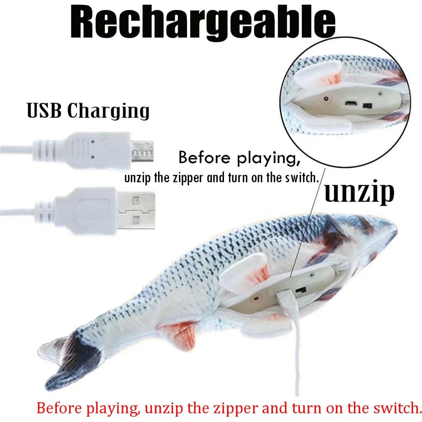 Pez Eléctrico Interactivo Xuanyun 27,9x12,7cm Carga USB