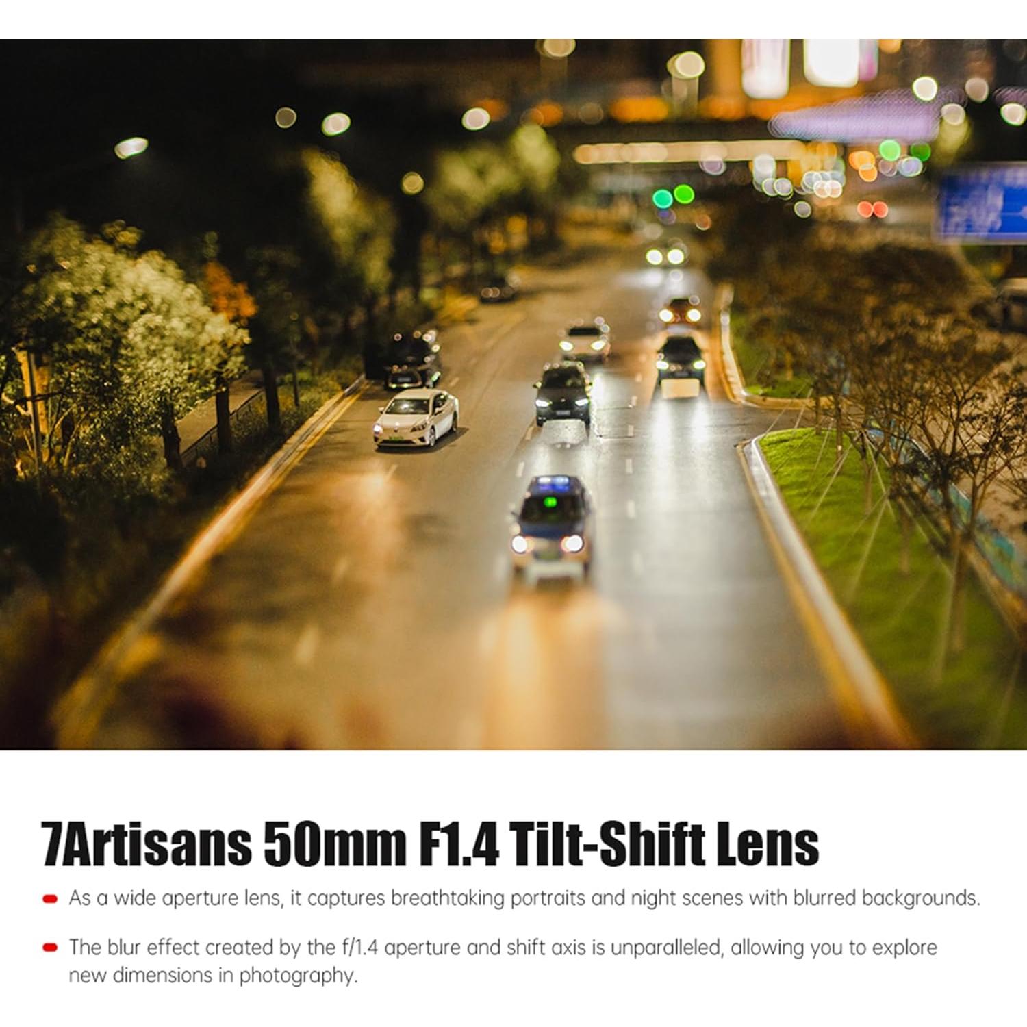 Lente Prime 50mm F1.4 Tilt-Shift 7artisans para Sony E