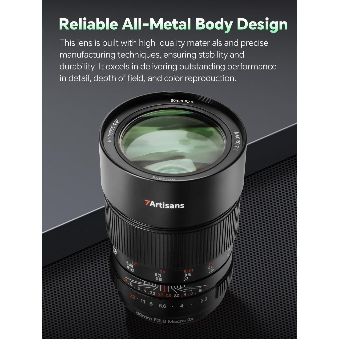Lente Macro 60mm F2.8 2X 7ARTISANS para Cámaras Sony
