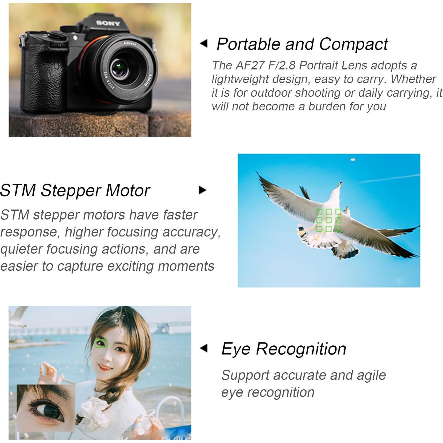 Lente 7artisans 27mm F2.8 AF STM para Montura Sony E