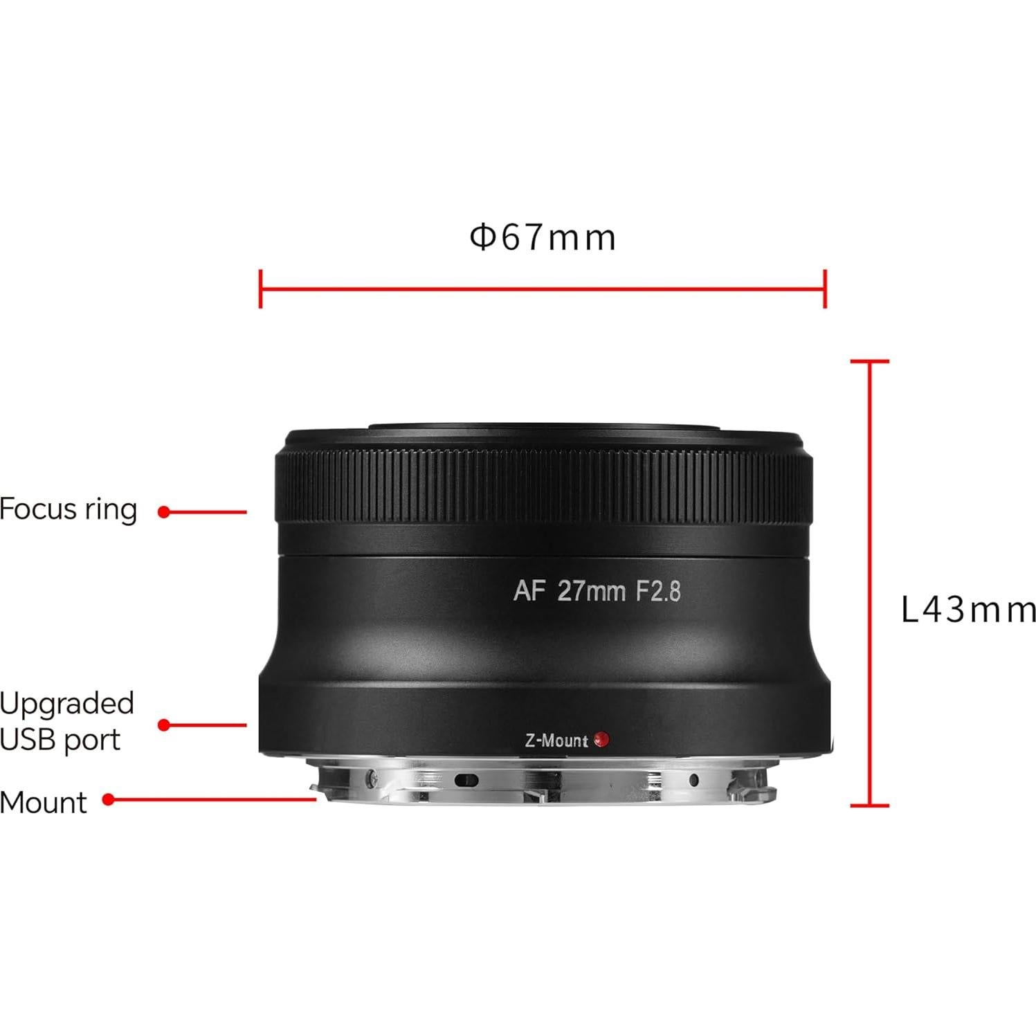 Lente 7artisans 27mm F2.8 Autofocus para Nikon Z - Gran Apertura