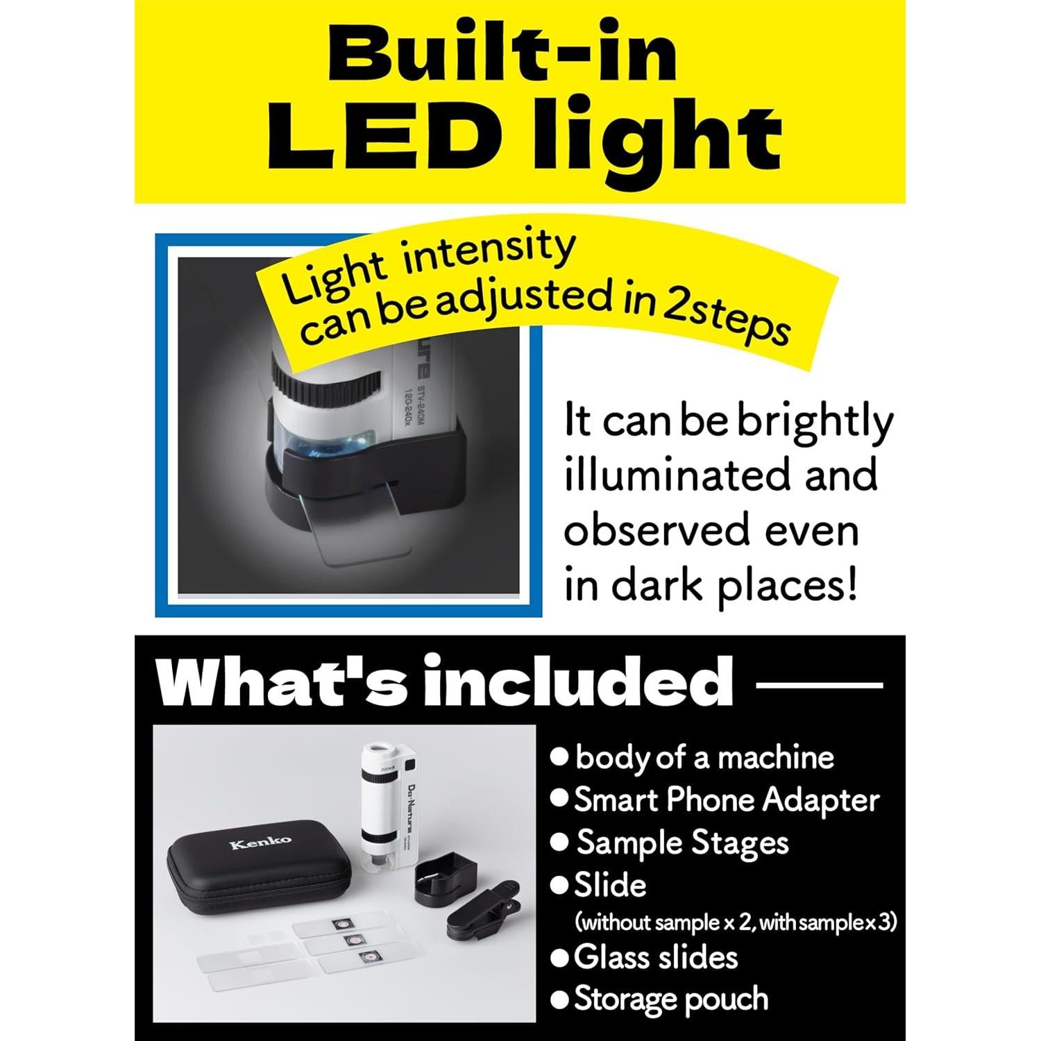 Microscopio Kenko STV-240M WSA 120-240x con Adaptador Smartphone