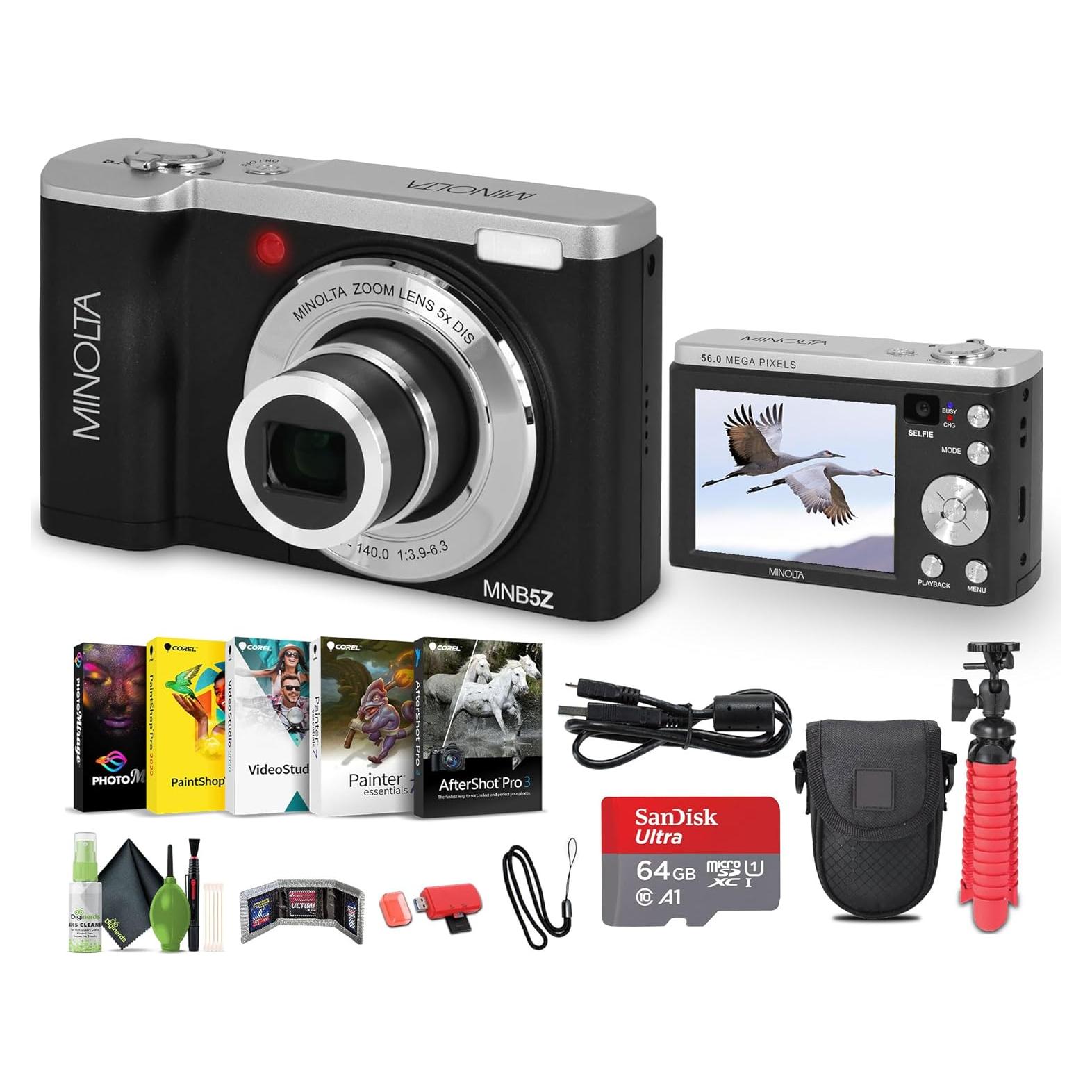 Cámara Digital Minolta MNB5Z 56MP Doble Lente Zoom 5X 5K