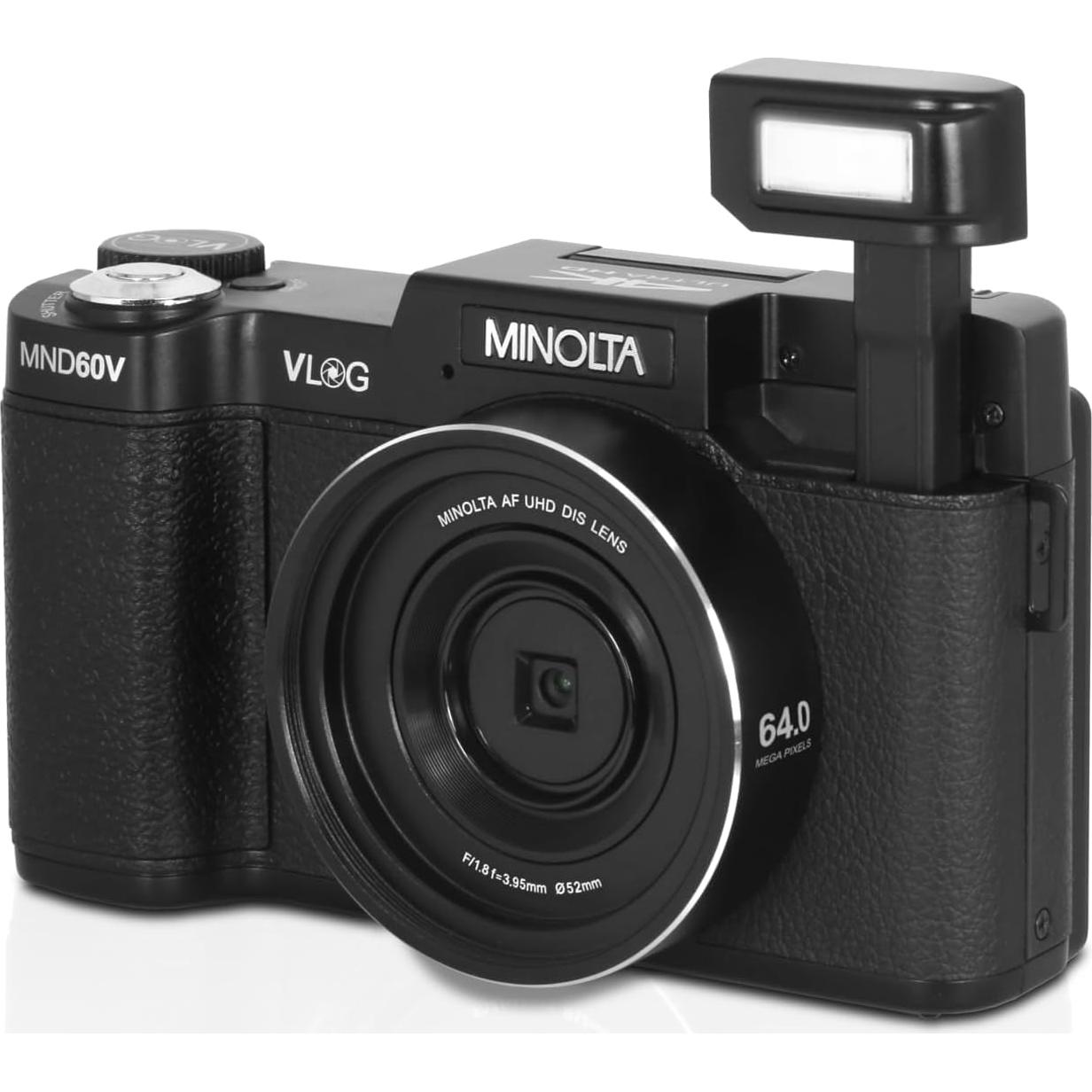 Cámara Digital Minolta MND60V 64 MP 4K para Vlogging Kit