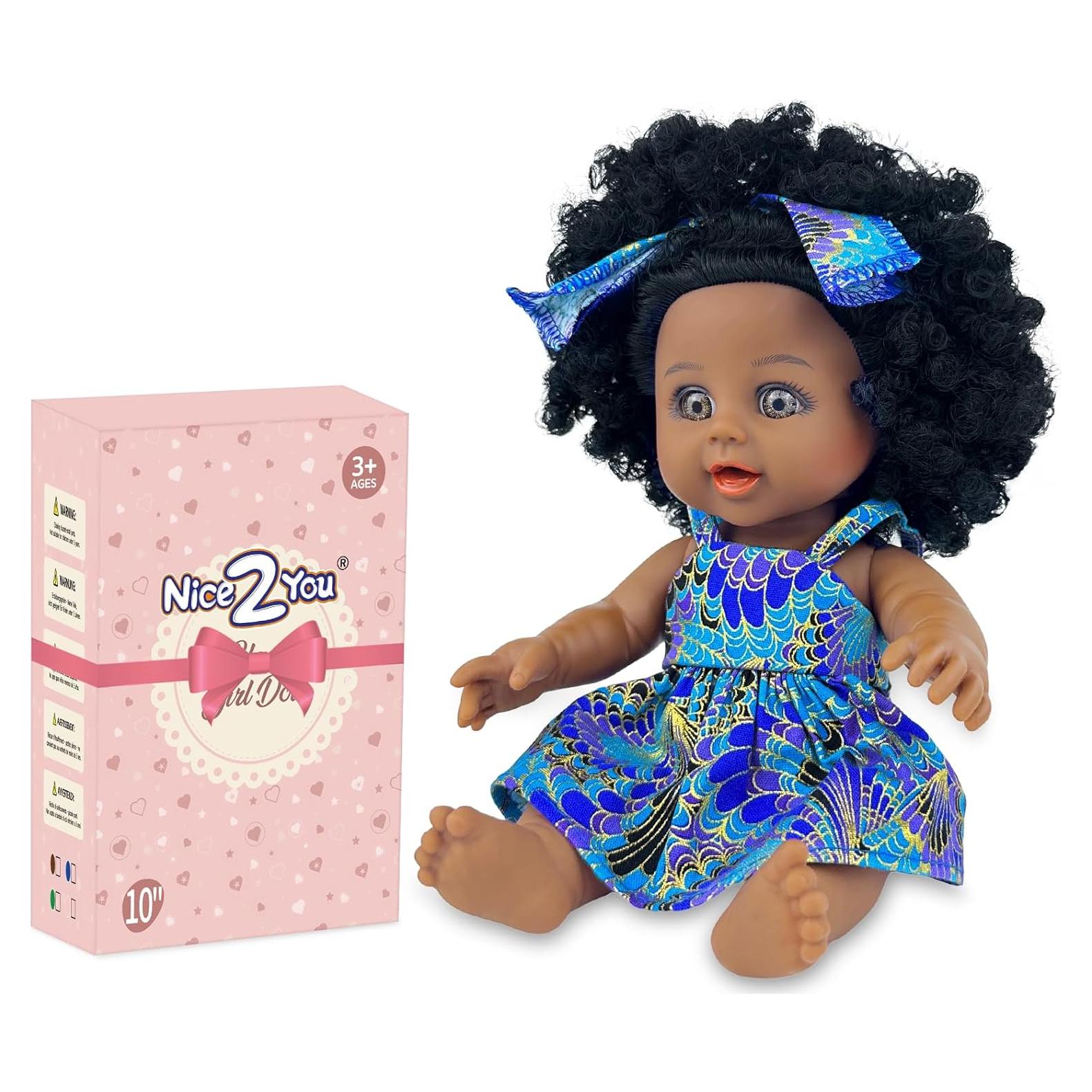 Muñeca Negra Nice2you 25.4 cm Realista para Niñas