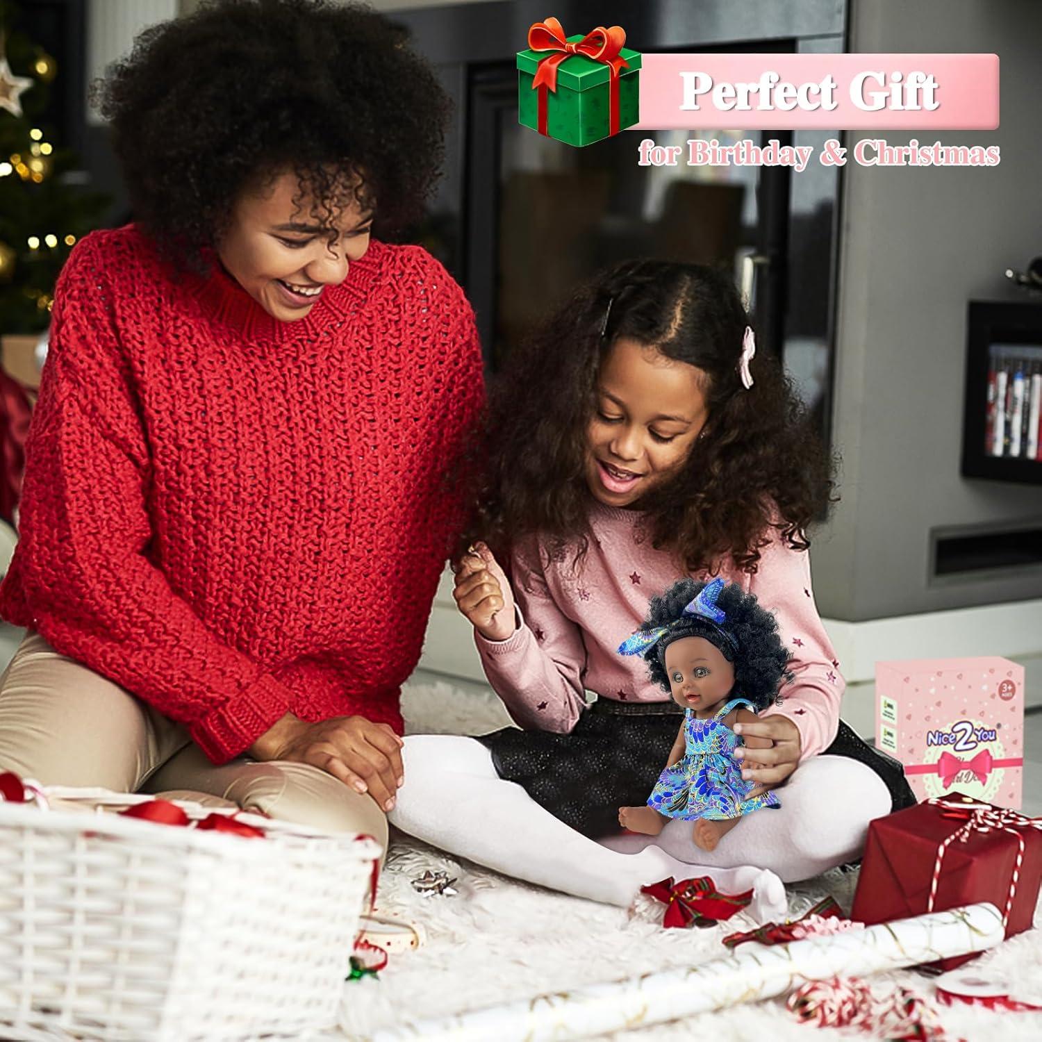 Muñeca Negra Nice2you 25.4 cm Realista para Niñas