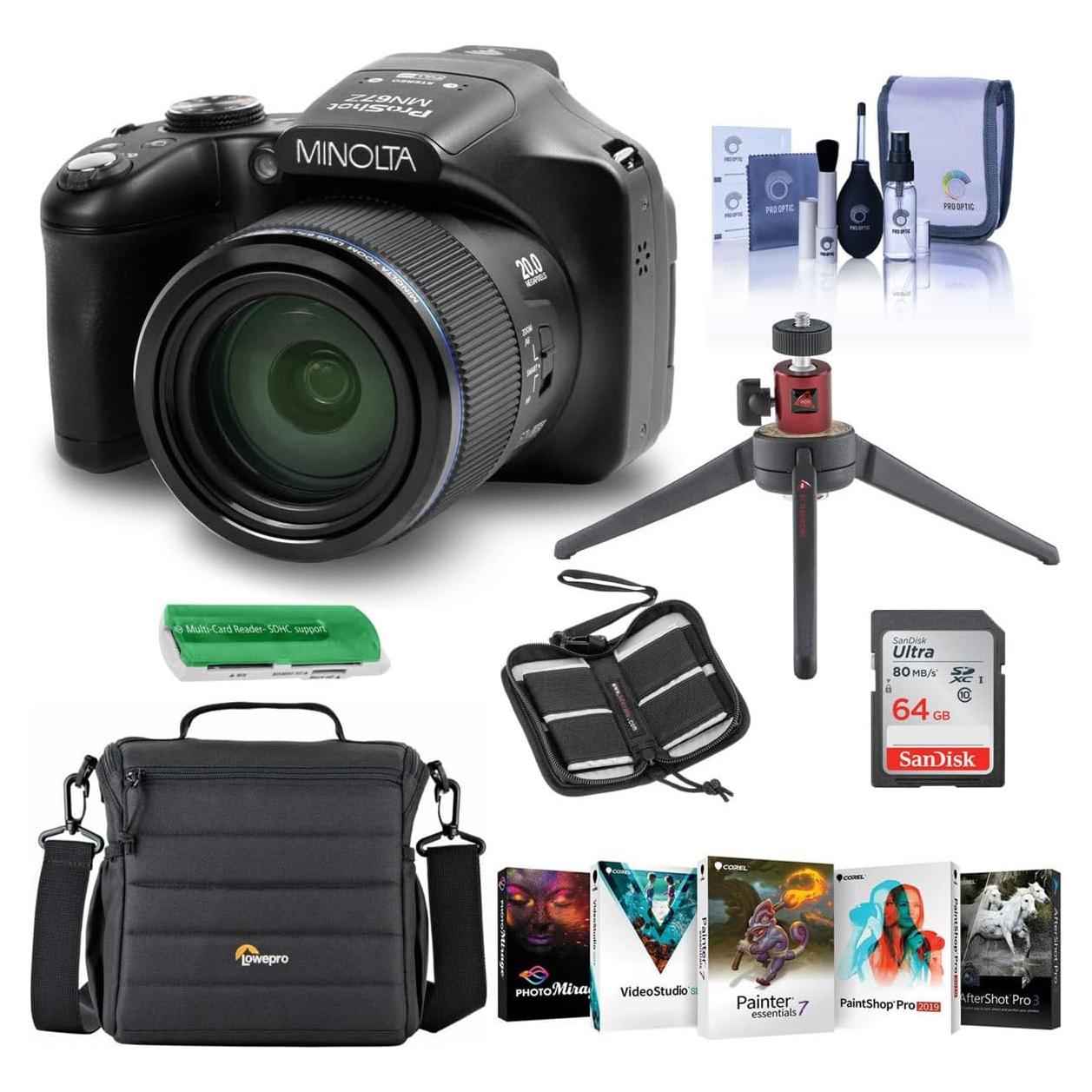 Cámara Puente Minolta MN67Z 20MP FHD Wi-Fi Zoom 67x Negra