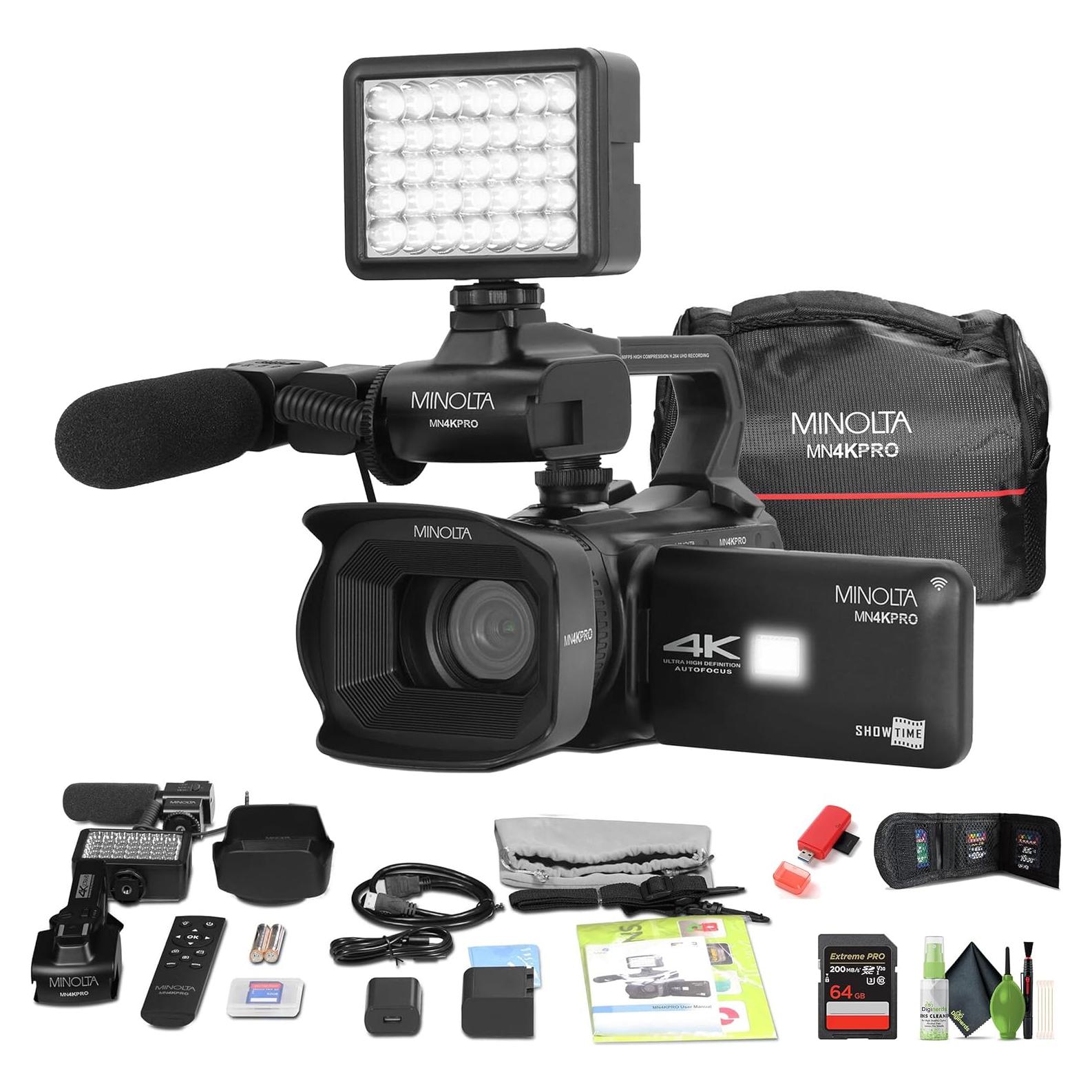 Camcorder Profesional Minolta MN4KPRO 4K60FPS 64MP WiFi