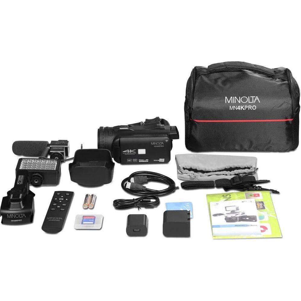 Camcorder Profesional Minolta MN4KPRO 4K60FPS 64MP WiFi