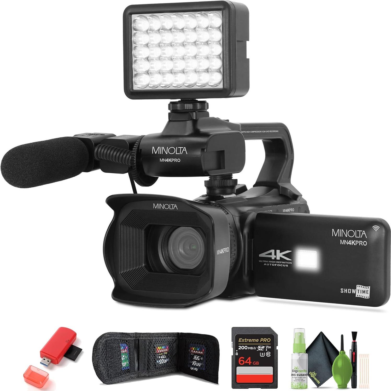 Camcorder Profesional Minolta MN4KPRO 4K60FPS 64MP WiFi