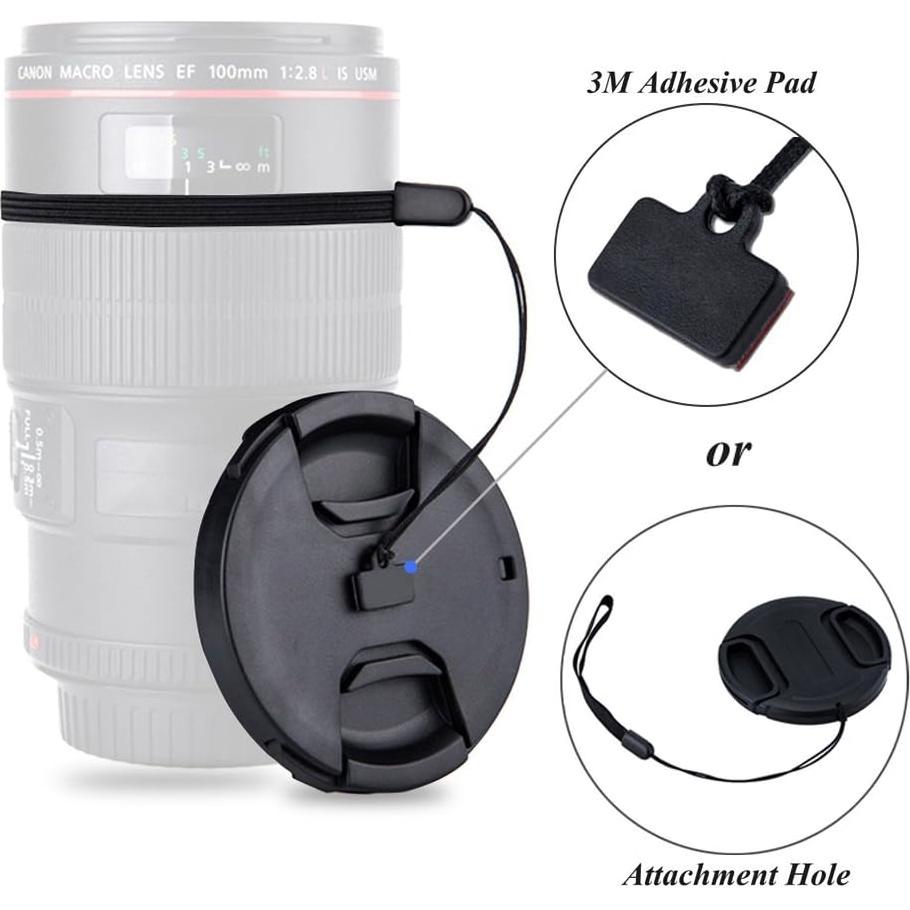 Tapa de Lente JJC 62mm con Cierre Central - 2 Paquetes