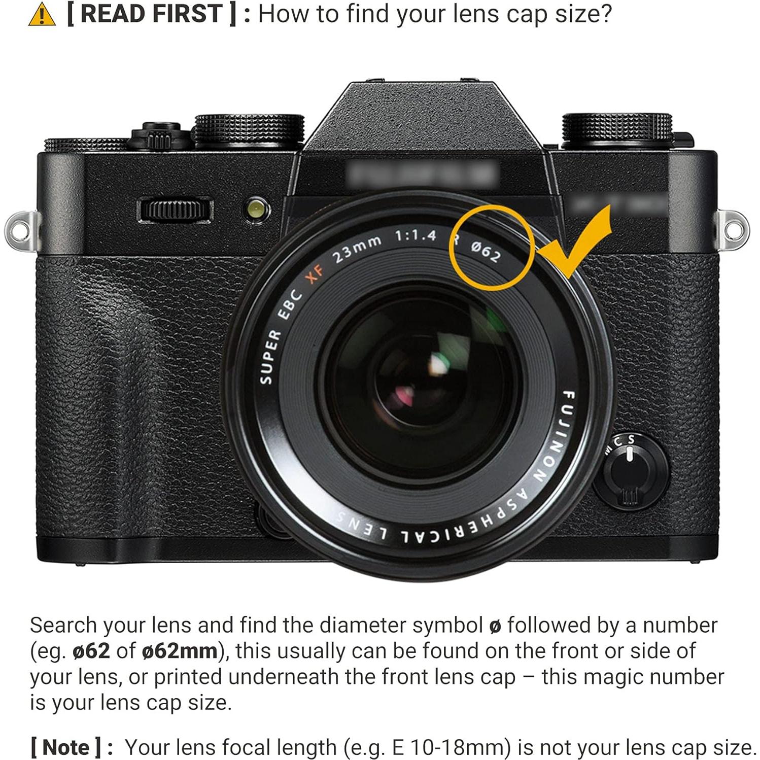 Tapa de Lente JJC 62mm con Cierre Central - 2 Paquetes