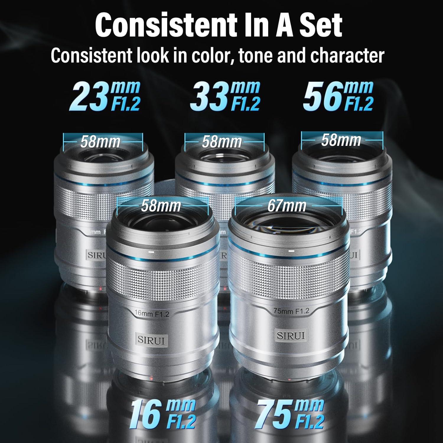 Lente Telefoto Autofocus SIRUI Sniper 75mm F1.2 Plata