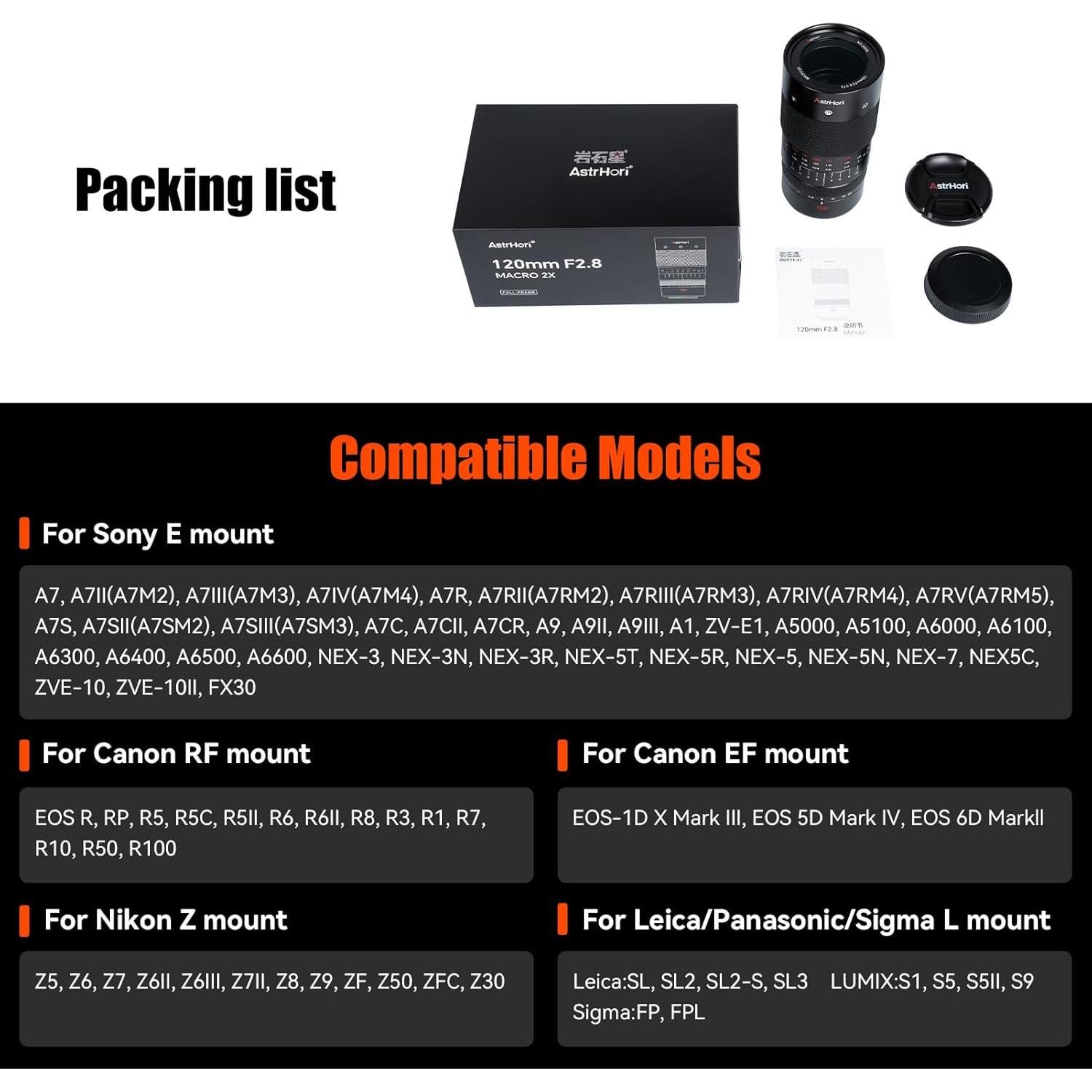 Lente Macro AstrHori 120mm F2.8 2X para Nikon Z - Alta Resolución